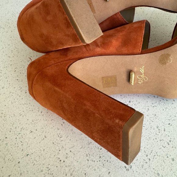 42 Gold Linx Heeled Slides in Mecca Tan 8.5W - Picture 9 of 11